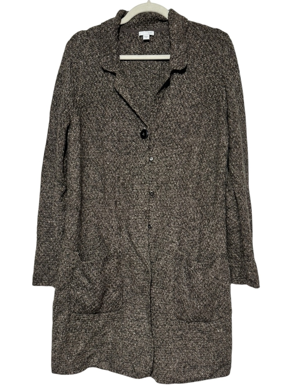 J JillBrown Ling Trench Cardigan Sweater Size Medium Knit Goblincore Cotton